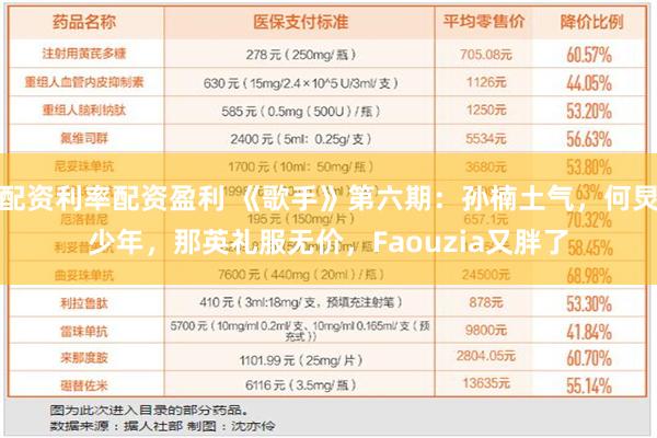 配资利率配资盈利 《歌手》第六期：孙楠土气，何炅少年，那英礼服无价，Faouzia又胖了