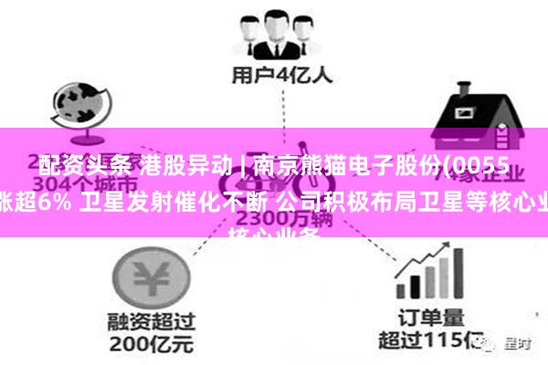 配资头条 港股异动 | 南京熊猫电子股份(00553)涨超6% 卫星发射催化不断 公司积极布局卫星等核心业务