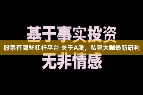 股票有哪些杠杆平台 关于A股，私募大咖最新研判