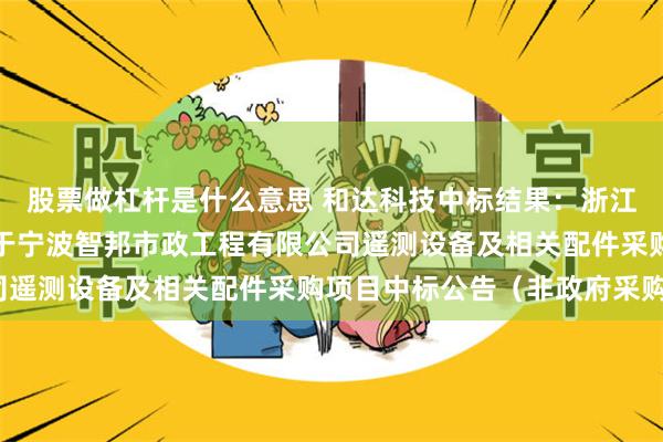 股票做杠杆是什么意思 和达科技中标结果：浙江省成套工程有限公司关于宁波智邦市政工程有限公司遥测设备及相关配件采购项目中标公告（非政府采购）